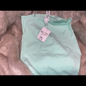 One piece mint seamless bodysuit